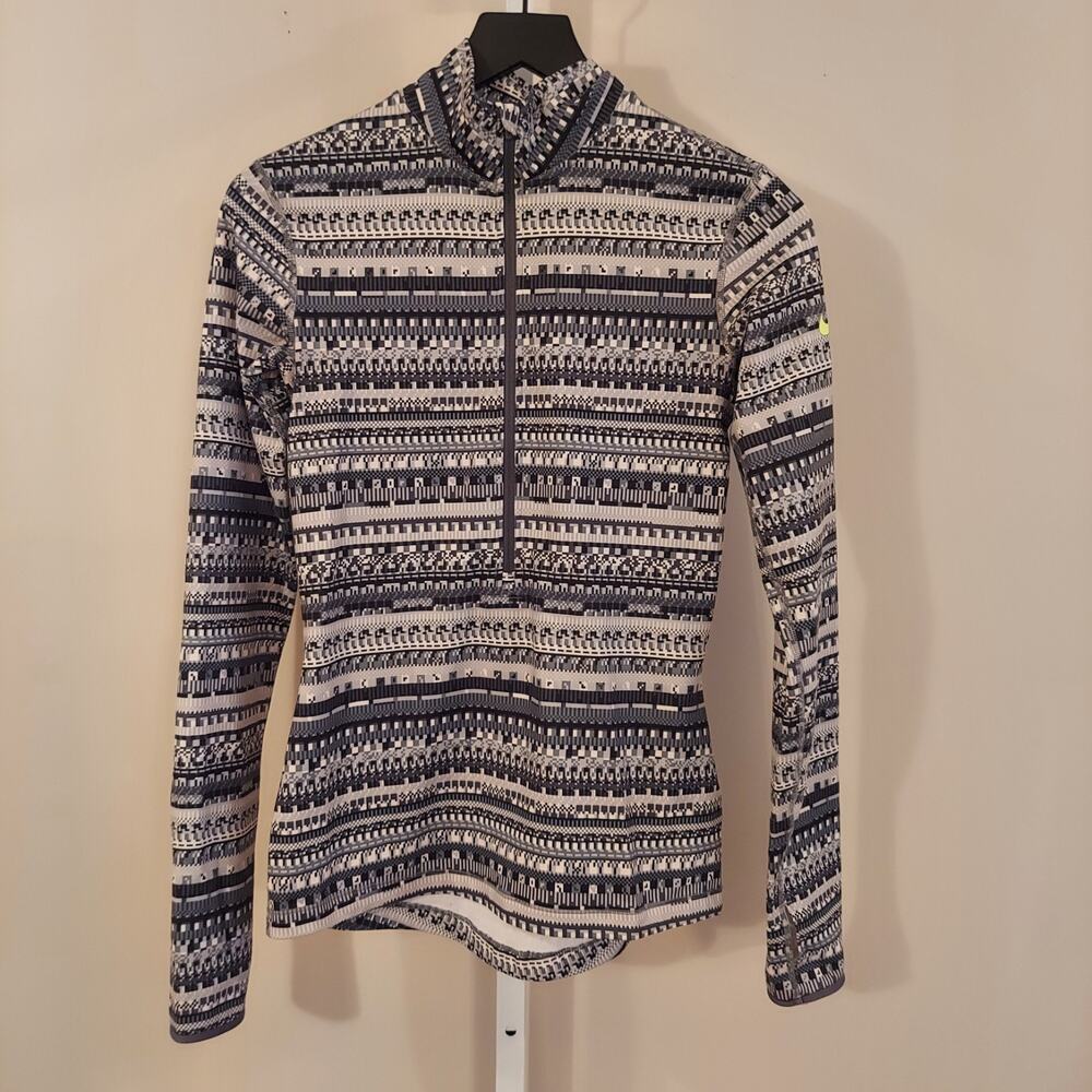 Nike Pro Dri-FIT Womens Small‎ Quarter Zip Pixel Geometric Long Sleeve Top